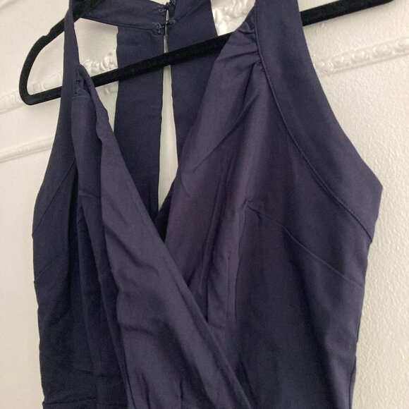 *NEW* Collectif Hadley plain navy swing dress with pockets size L - Picture 4 of 11